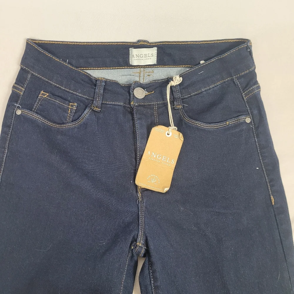 Angels Forever Young Ever Luxe Deep Cuff Straight Ankle Jeans Size 6/ 28 - Picture 2 of 15